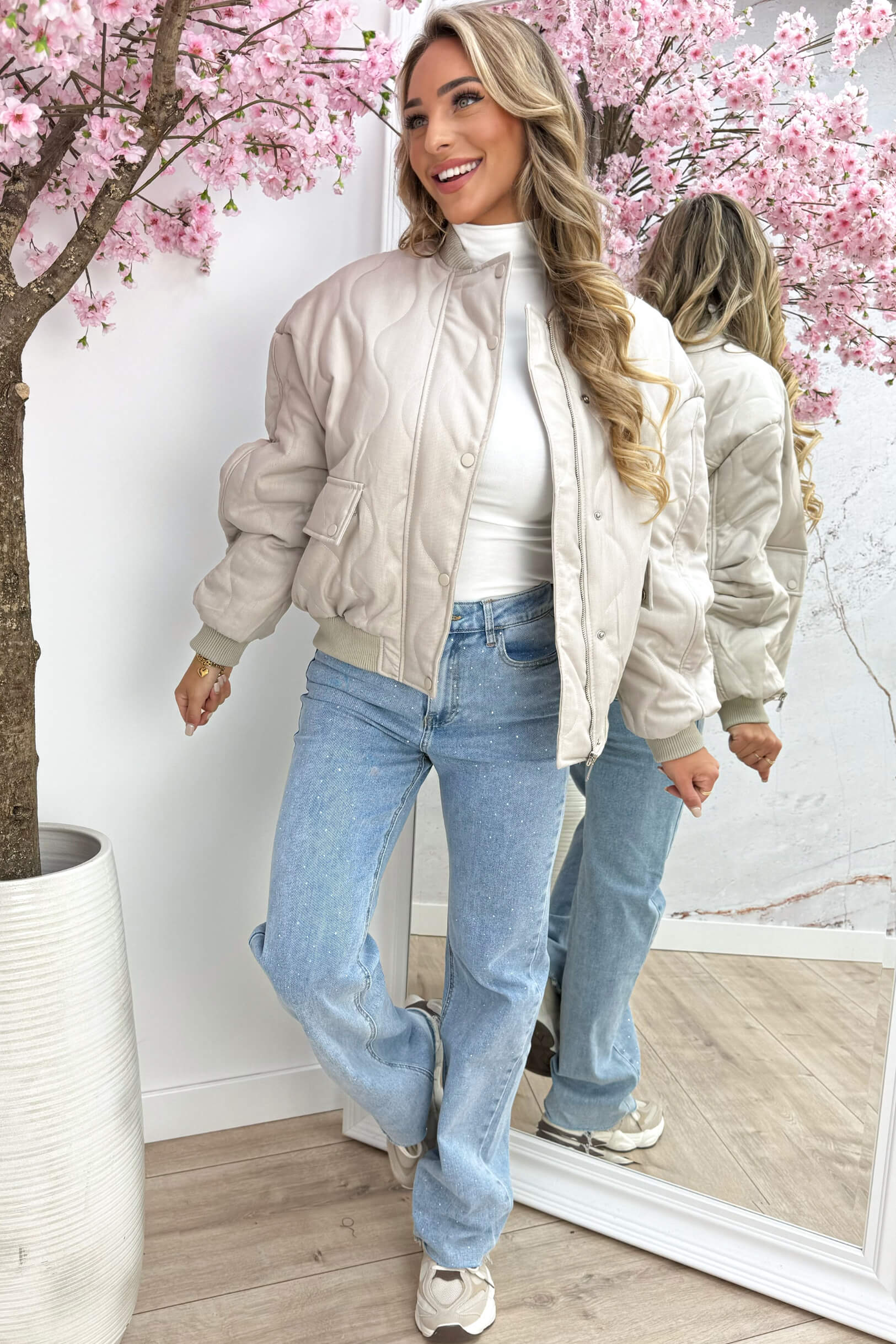 Wavy bomber - Beige