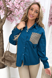 Inspired pocket blouse - Petrol