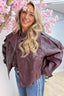 Trench meets leather look jacket - Bordeaux