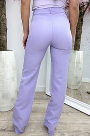 Straight leg stripe pantalon - Lila