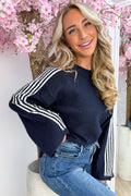 Pull simplement rayé - Marine