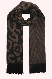 Wild prints sjaal - Zwart