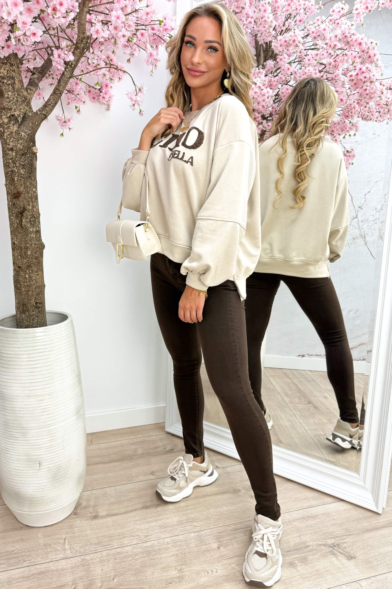 CIAO BELLA SWEATER R50530 - BEIGE