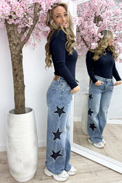 Ribbed basic topje - Navy