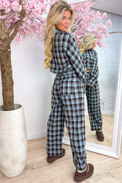 Check it twice bow blouse - Sky blue