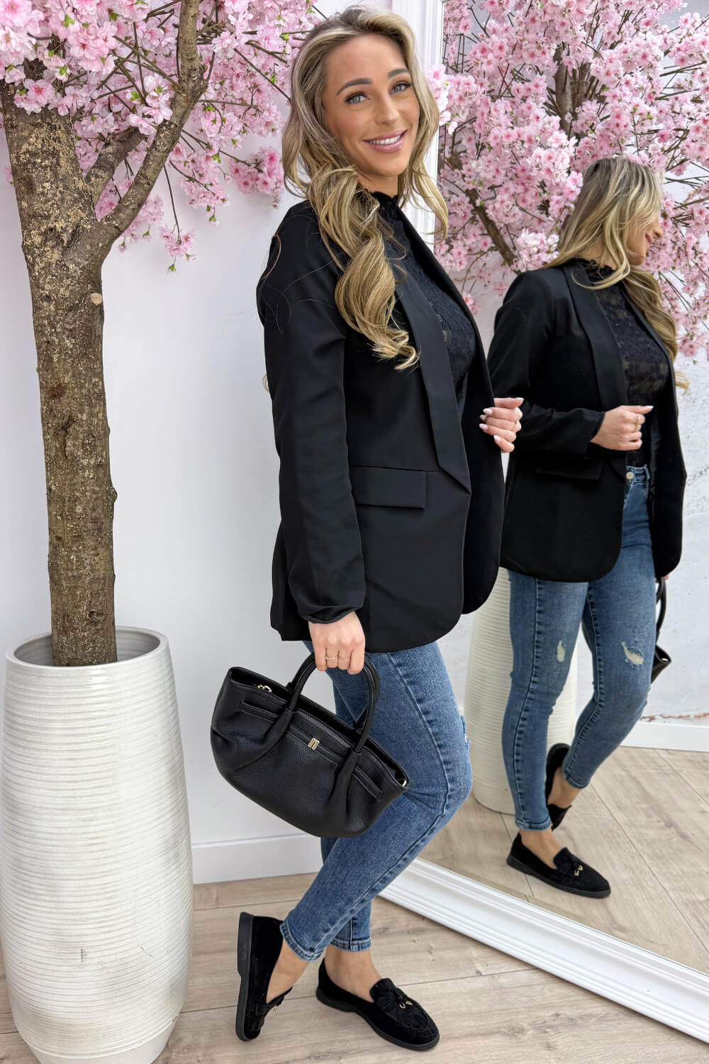 Classy blazer - Zwart