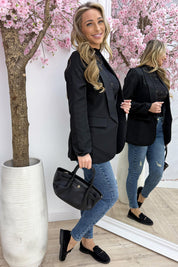 Classy blazer - Zwart