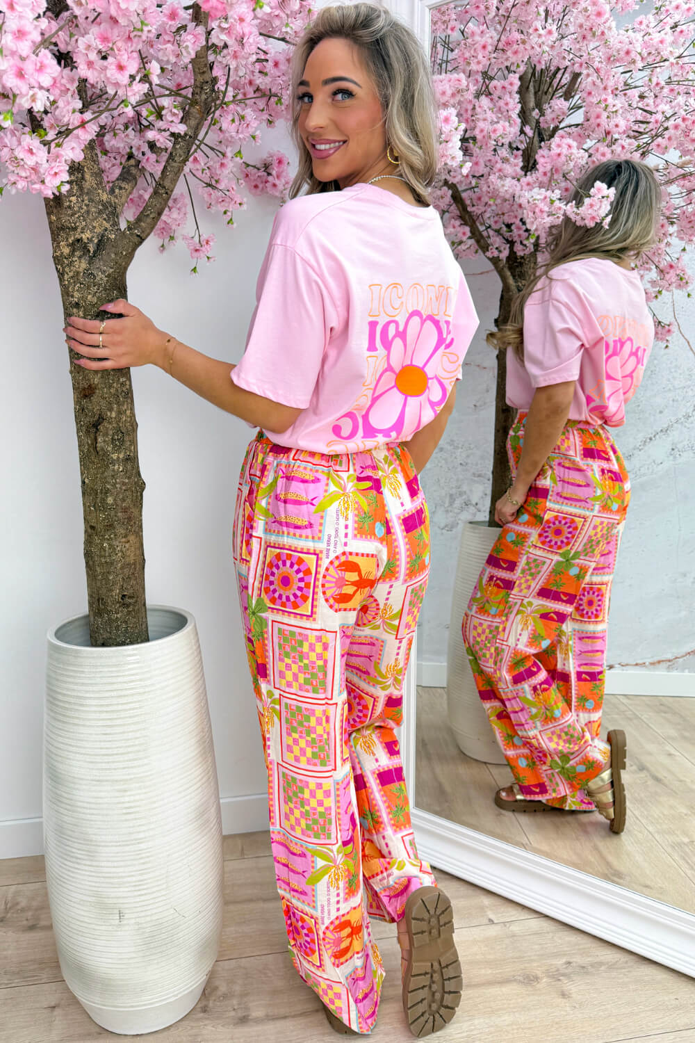 Iconic flower T-shirt - Lollypop roze