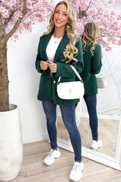 Teddy blazer - Dk. groen