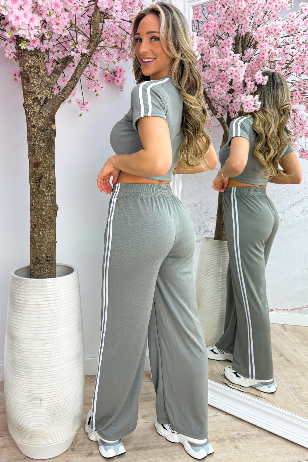 Zigzag comfy co-ord - Dk. grijs