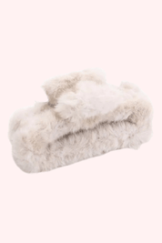 Furry hairclip - Beige