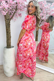 Bloom belle lurex maxi dress - Fuchsia
