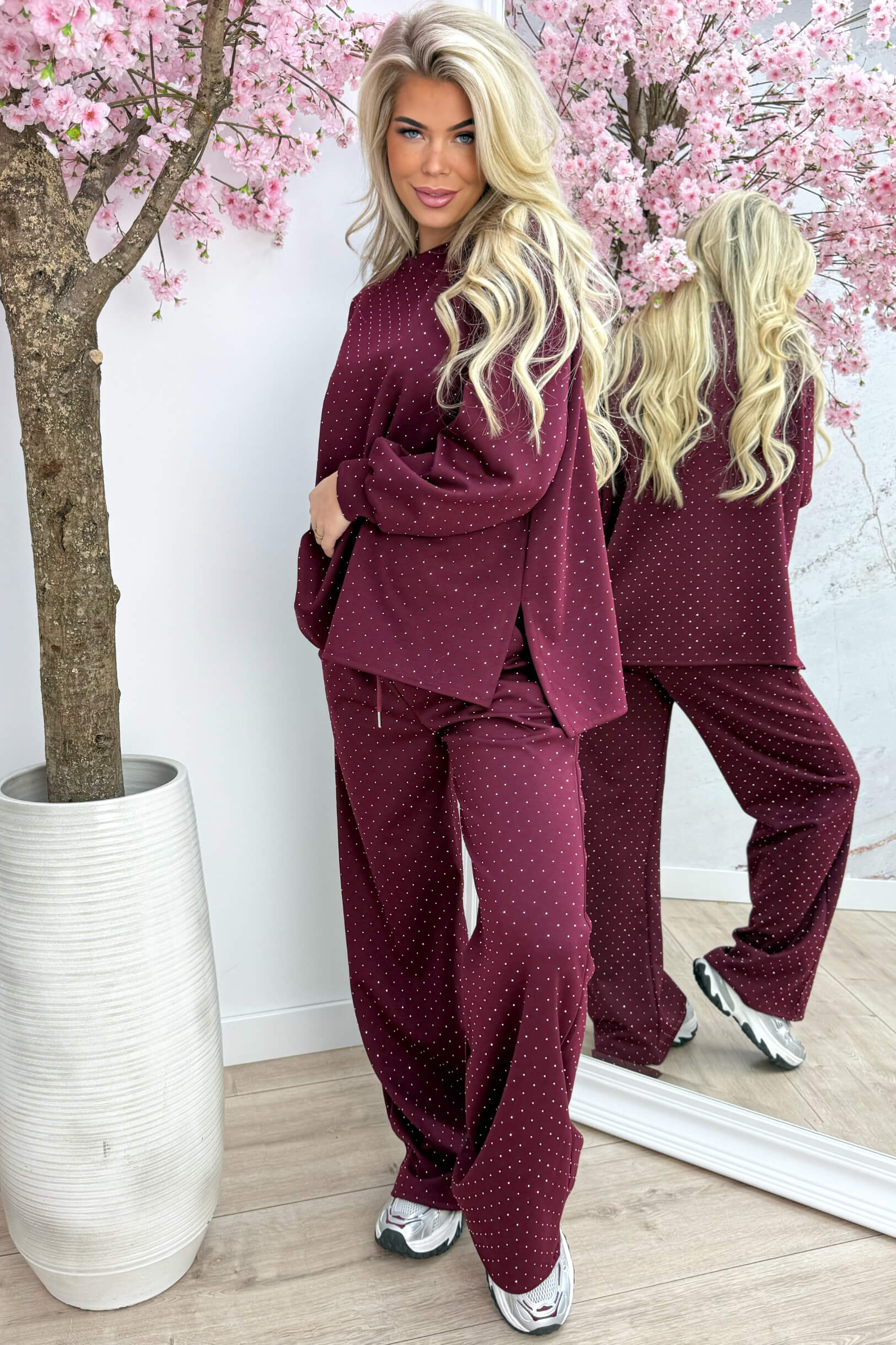 Diamond comfy co-ord - Bordeaux