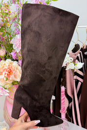 Suede luxury heels - Bruin