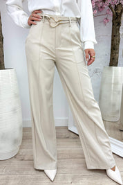 Boss babe belted pantalon - Beige