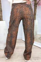 Bambi fold over straight leg jeans - Bruin