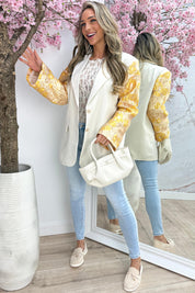 Pretty flower blazer - Geel