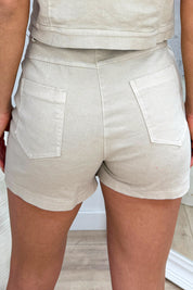 Musthave denim skort - Beige
