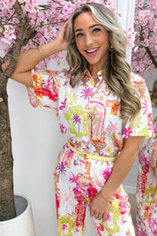 Paradise memories blouse - Wit