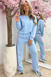 Stripe comfy co-ord - Sky blue