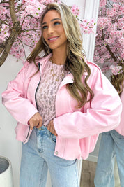 MWL Suede look bomber - Roze