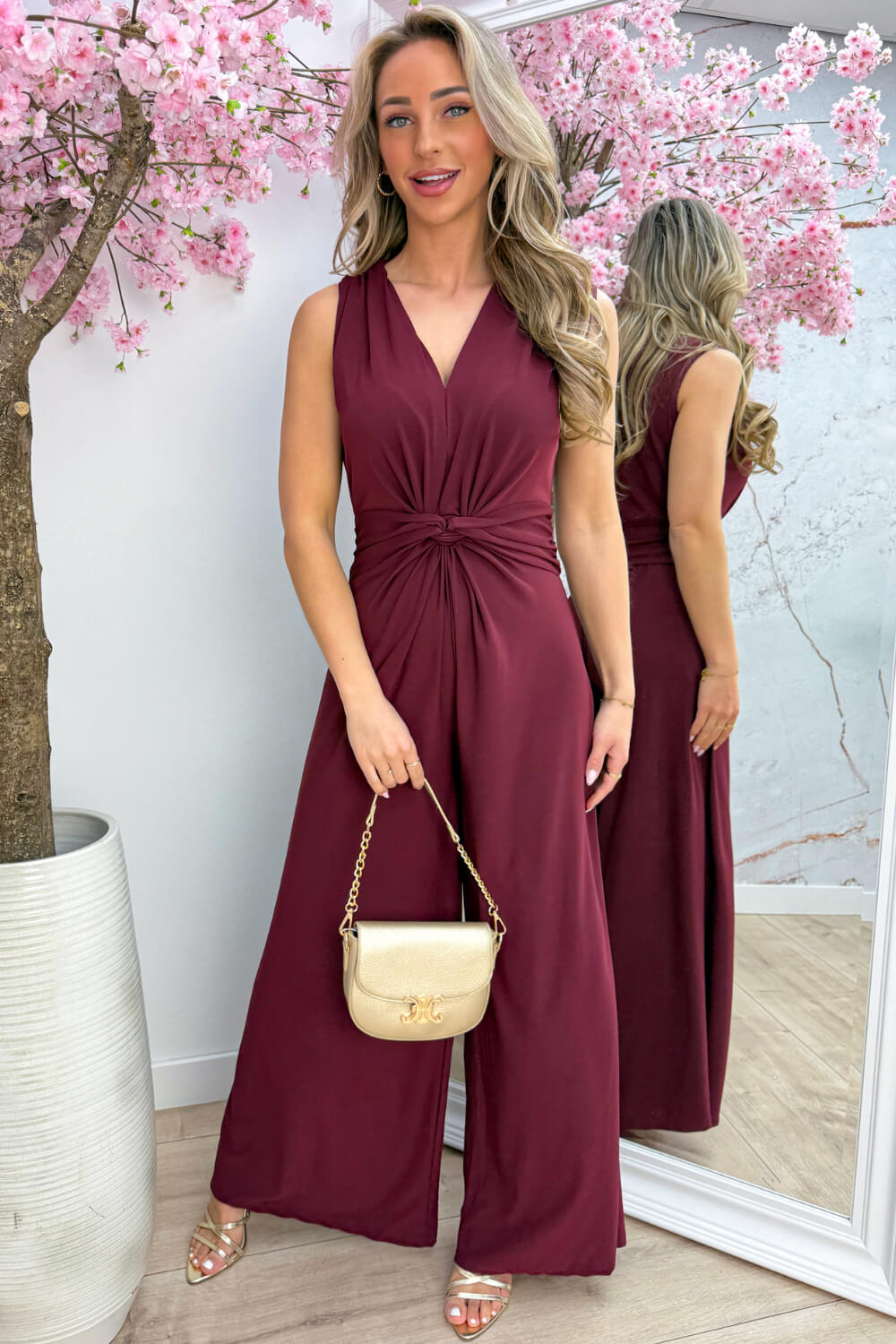 Fancy knot jumpsuit - Bordeaux