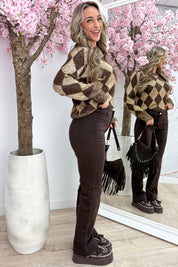 Paillet checkered trui - Bruin