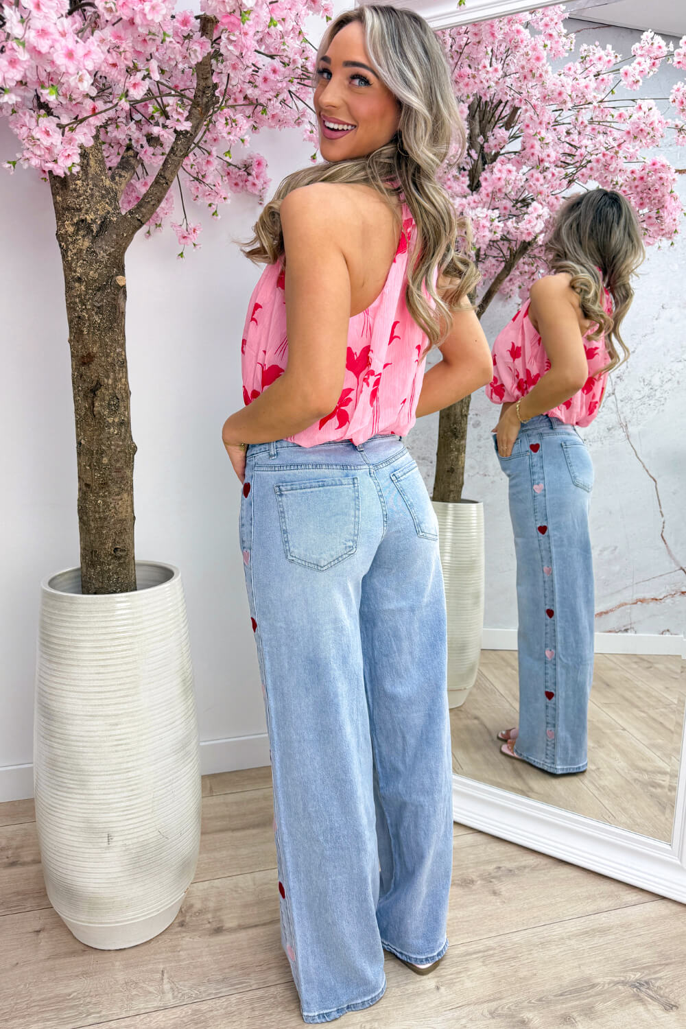 Aloha bloom halter topje - Lollypop roze