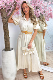 Monaco maxi dress (Incl. riem) - Beige