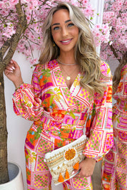 Vacation mood cropped topje - Fuchsia