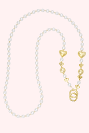 Pearly love phone cord - Wit