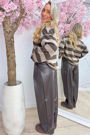 New york stripe sweater - Taupe
