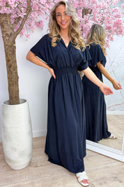 Verona elastic maxi dress - Navy