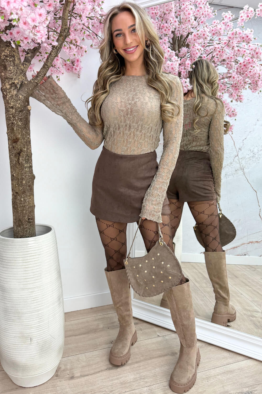 Simply perfect lace topje - Taupe