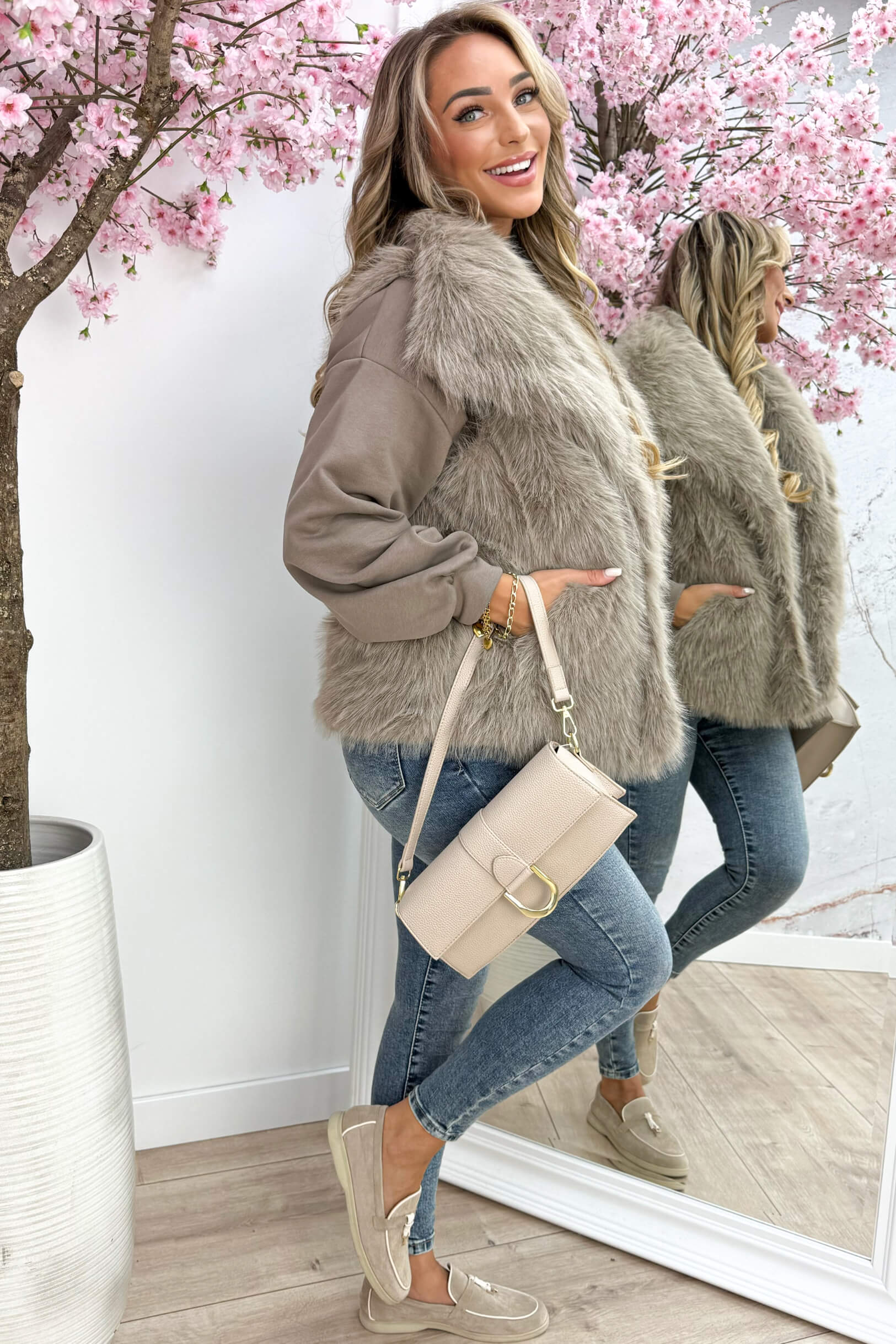 Furry feelings gilet - Taupe