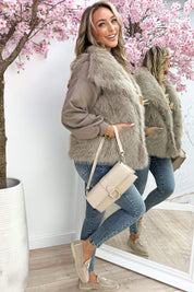 Furry feelings gilet - Taupe