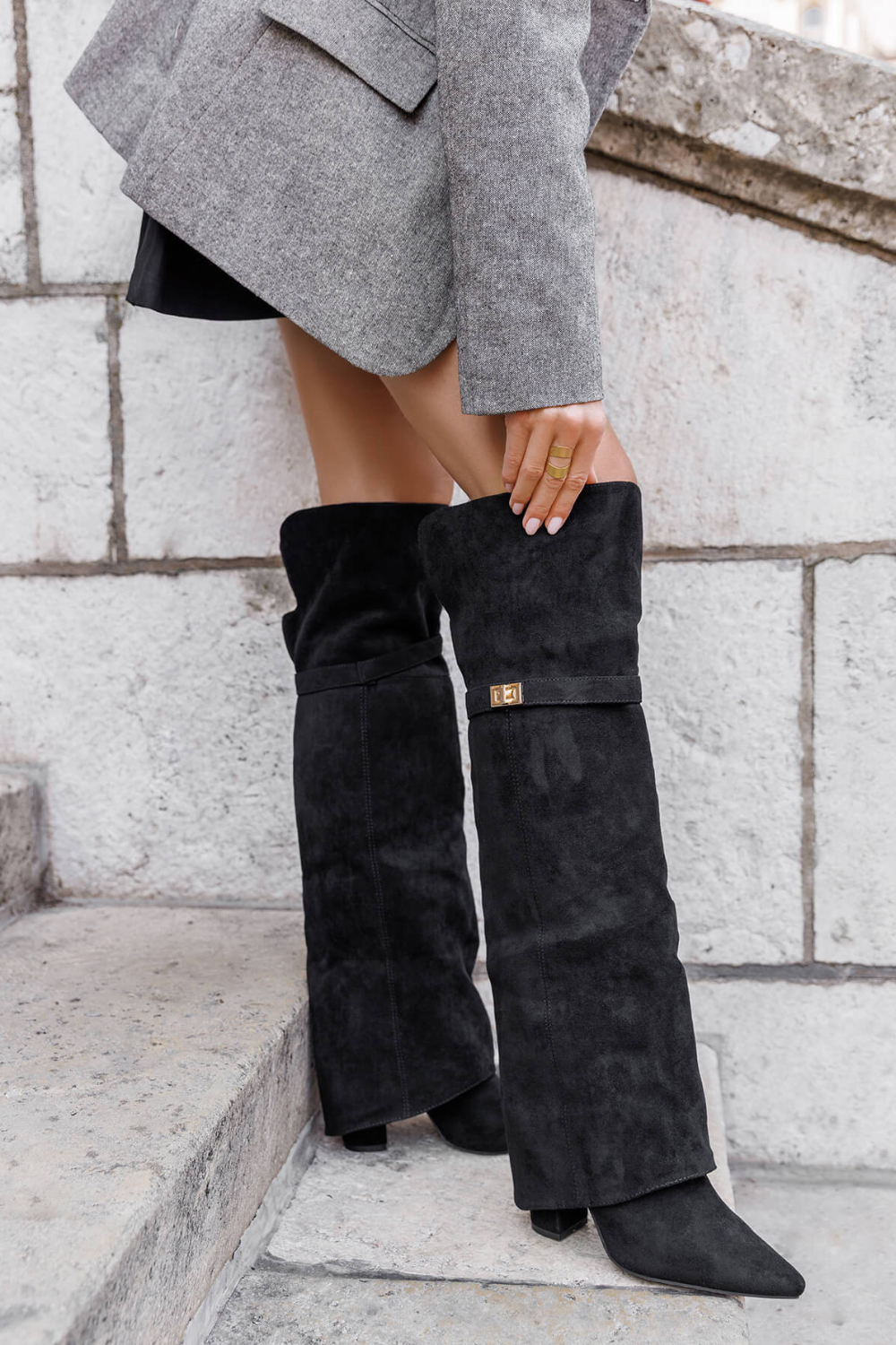 Suede high heels - Zwart