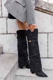 Suede high heels - Zwart