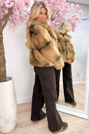 So fluffy in stripes coat - Camel