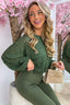 Lace puff top - Army