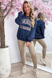 Paris le marais fleece sweater - Navy