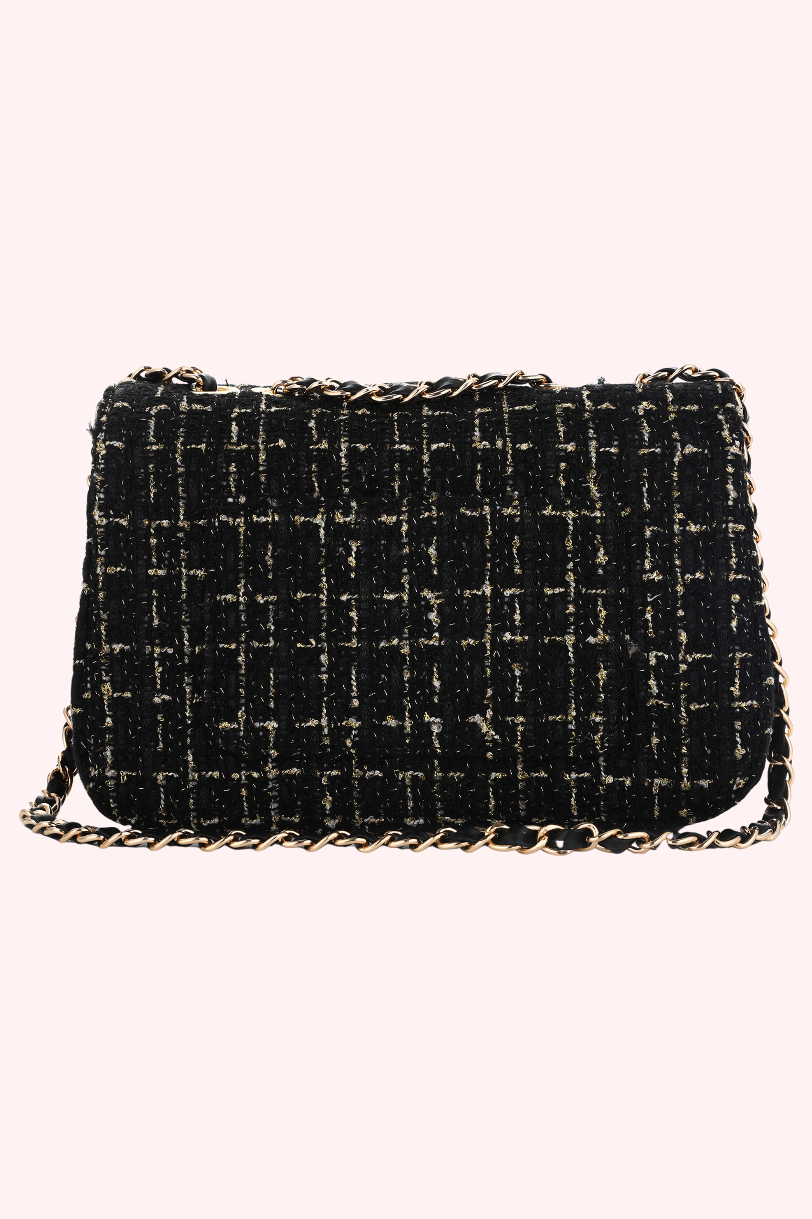 Goldie Lurex Tweed Bag - Black