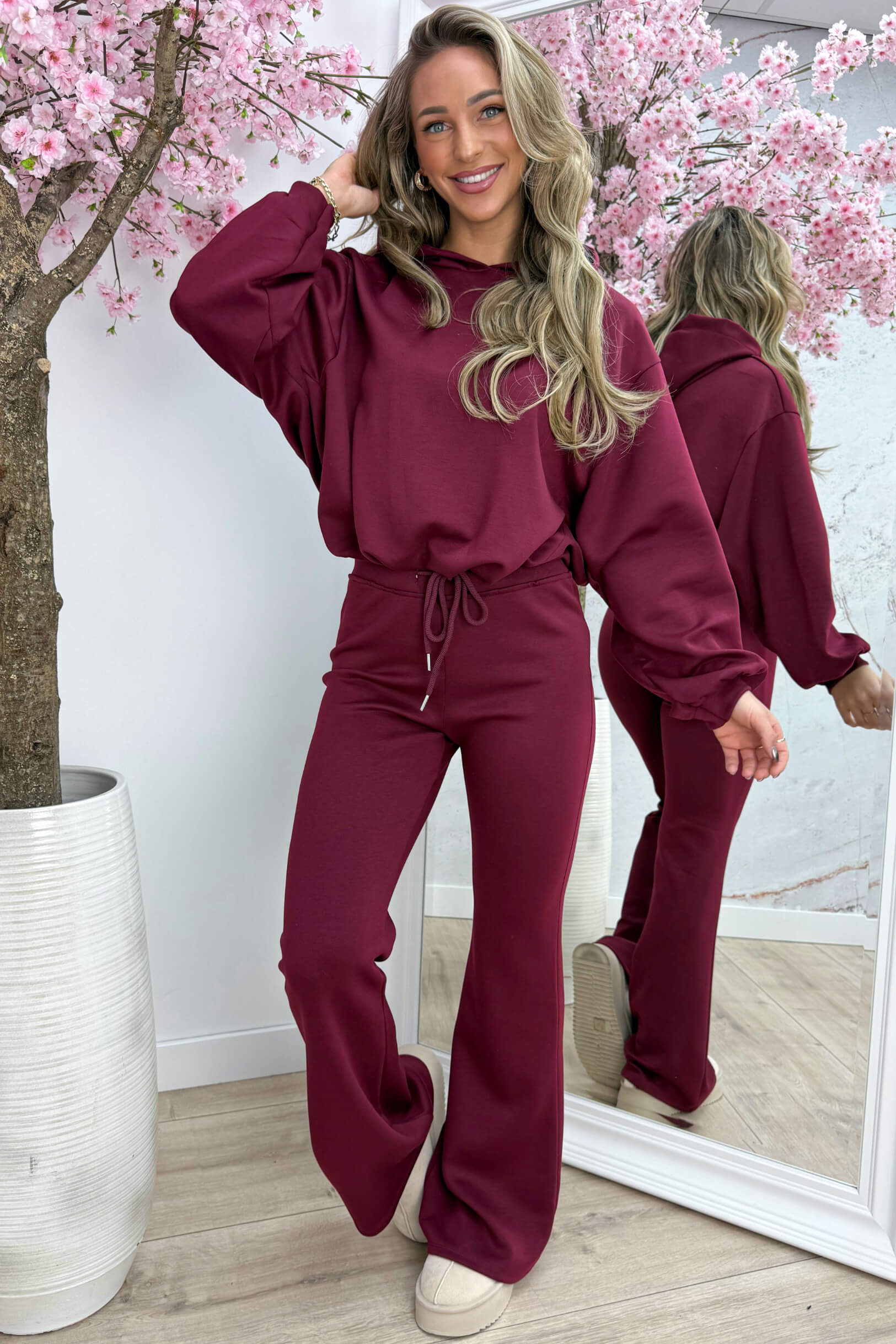 Chill mode comfy co-ord - Bordeaux