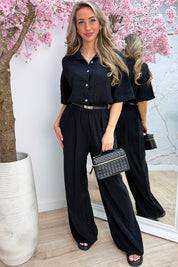 Formentera cotton jumpsuit - Zwart