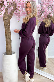 Comfy all day jumpsuit - Berry purple