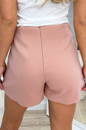 Gold button vilt short - Oud roze