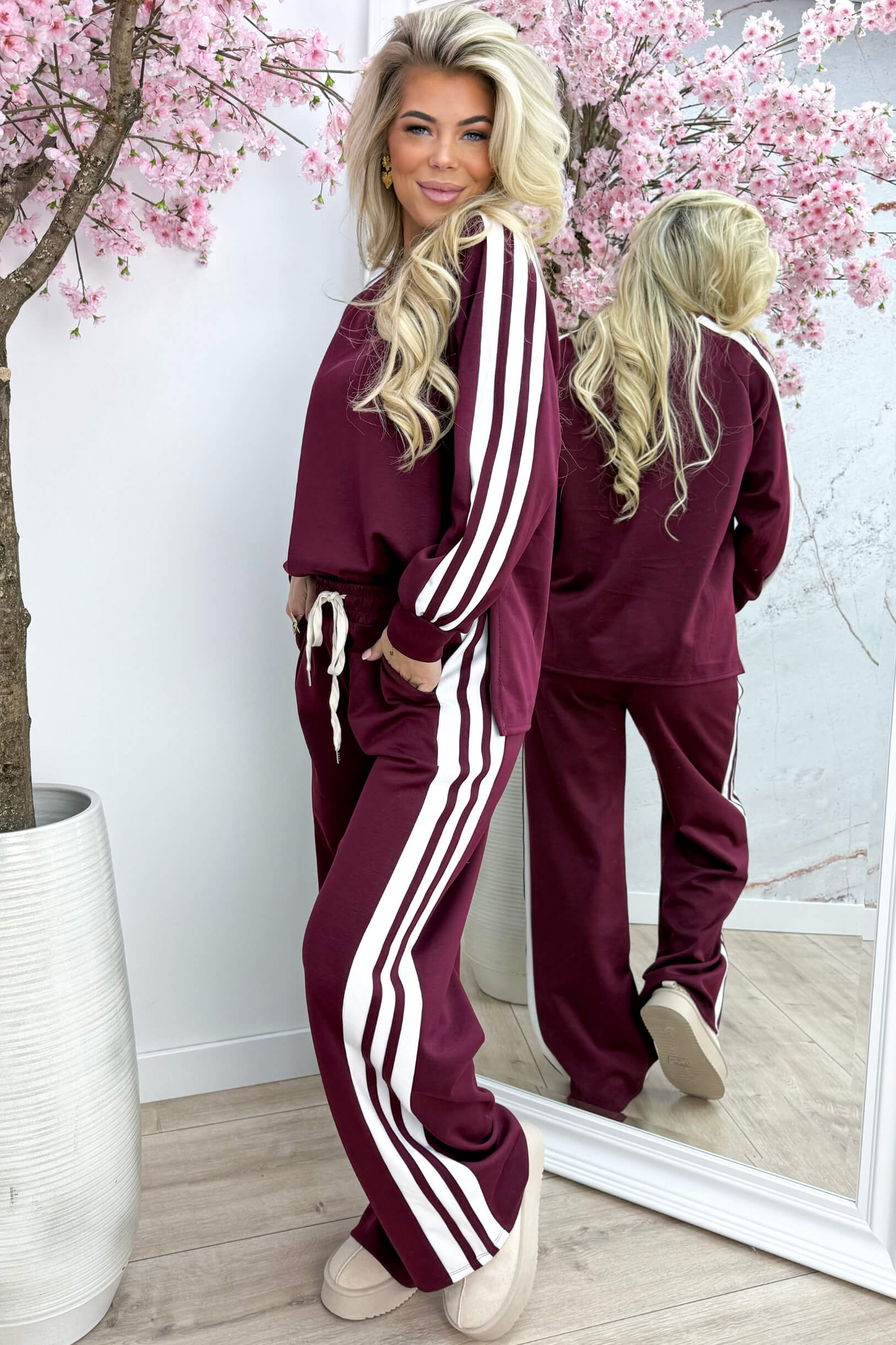 Striped comfy co-ord - Bordeaux