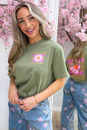 Iconic flower T-shirt - Army