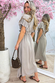 Rio ruffle maxi dress - Taupe