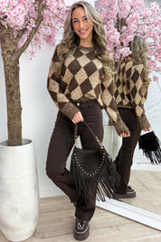 Paillet checkered trui - Bruin